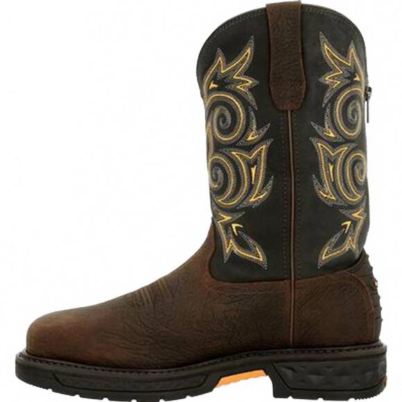 NEW GEORGIA BOOT men\'s carbo tec steel toe waterproof pull on work boots - wide main image 5